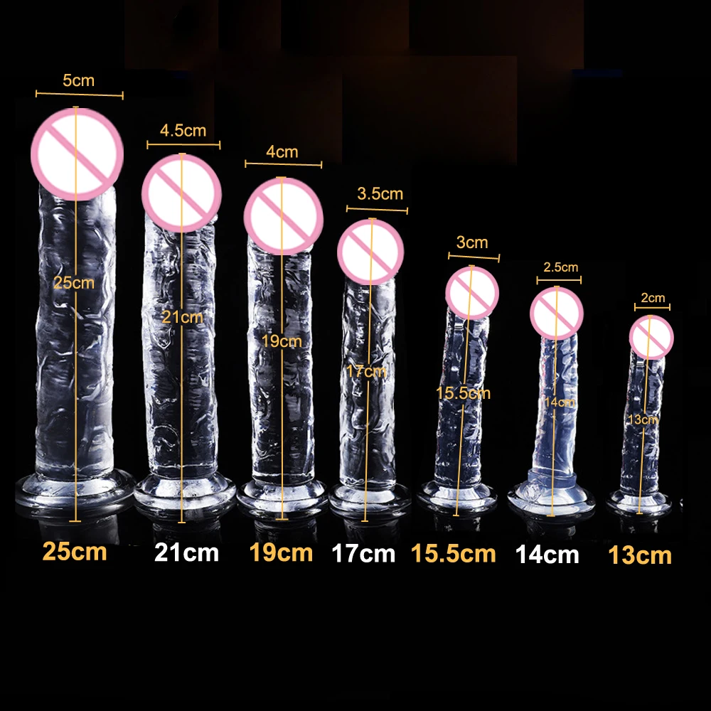 Realistic Dildo for Women,Silicone Beginner Clear Dildo with Strong Suction Cup Hands-Free Play for Adult Sex Masturbator G Spot