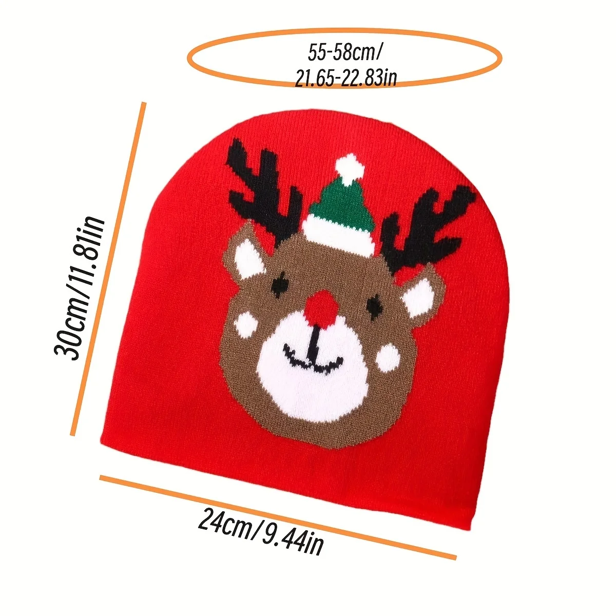 1PC クリスマスカジュアルファッション暖かいソフトビーニーサンタクローストナカイジャカードニット帽子秋冬屋外防寒 Gorras