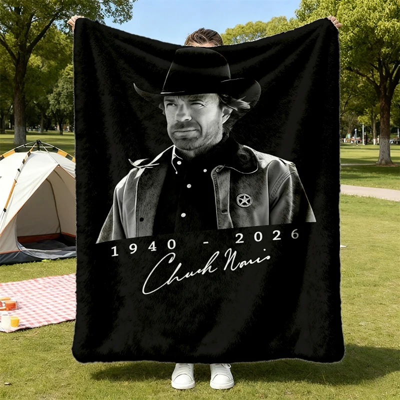 Chuck Norris Flannel Blanket, RIP Chuck Norris 1940-2026 Flannel Throw