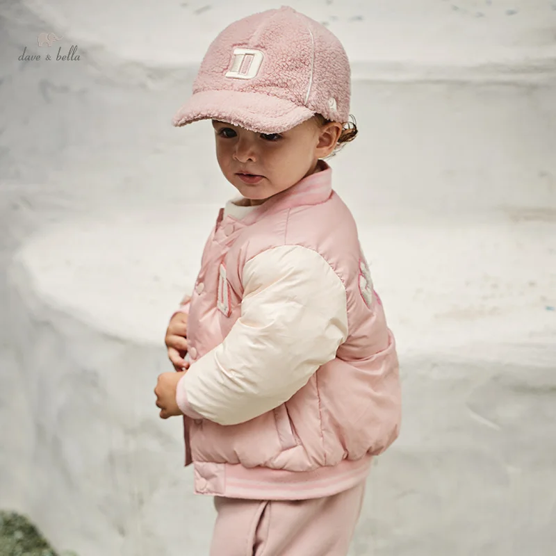 Dave Bella Kids Hat Winter Boys Girls Warm Pink Khaki Peaked Cap Baby Children Fashion Baseball Hat DB4237996