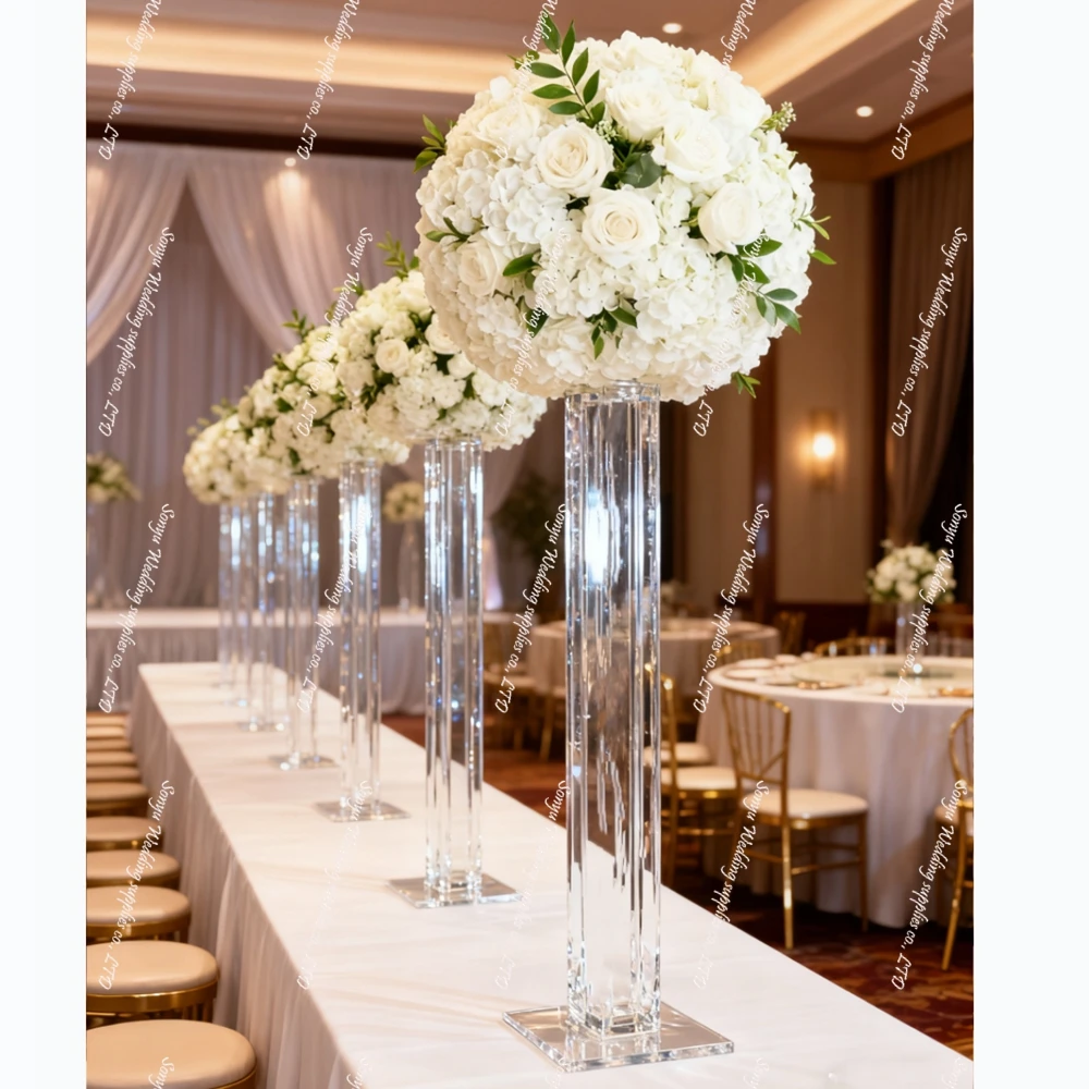 

10 шт.) 60-120 см) Свадебная металлическая подставка для цветов - 3 гальванических золотых, акриловая стойка для цветов для декора вечеринки