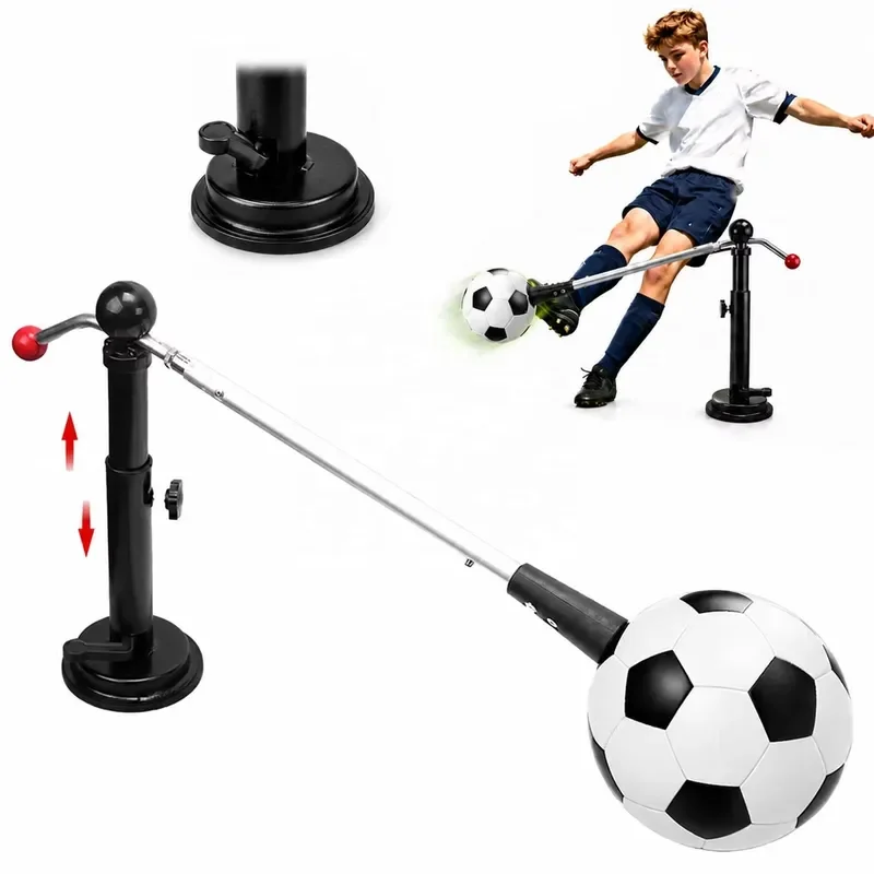 Dual-Use Adult Football Trainer Foot Feel & Dribbling Field Ball Training Equipment Steel Black Eco-friendly Portable