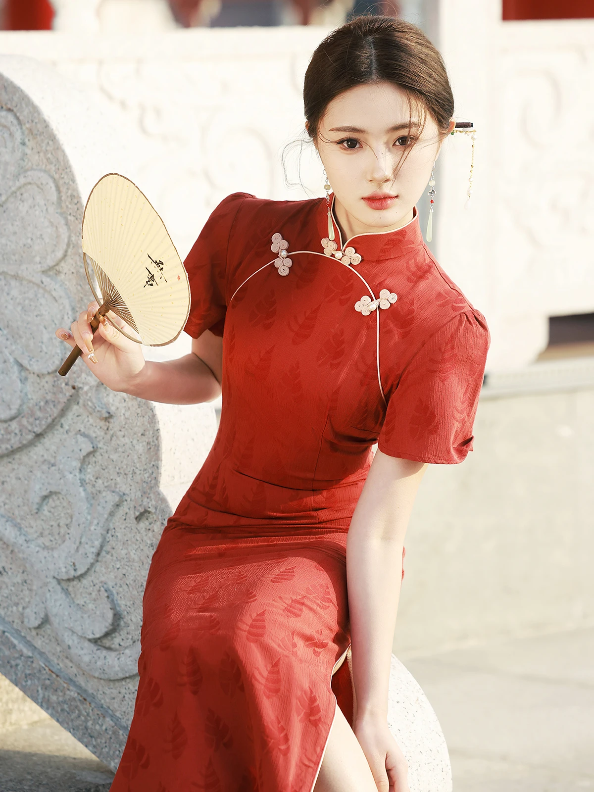 

New Chinese Style Improved Cheongsam Toast Dress Bride Young Red Wedding Summer Engagement Formal