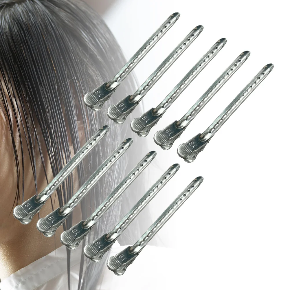 

10 шт., заколки для волос с утиным биллом для густых тонких волос, салон для домашнего использования, инструмент для укладки, двойные шарнирные парикмахерские зажимы
