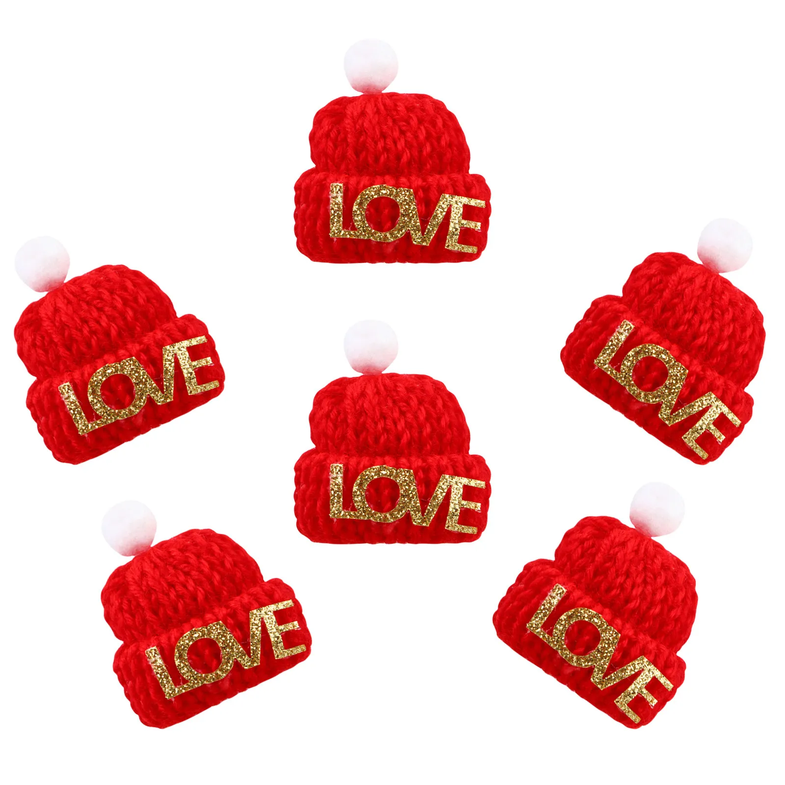 Juego de 10 Gorros Navideños Tejidos para Dedos con Diseño Creativo de Letras para el Aprendizaje Temprano de Niños e Interacción Padres-Hijos