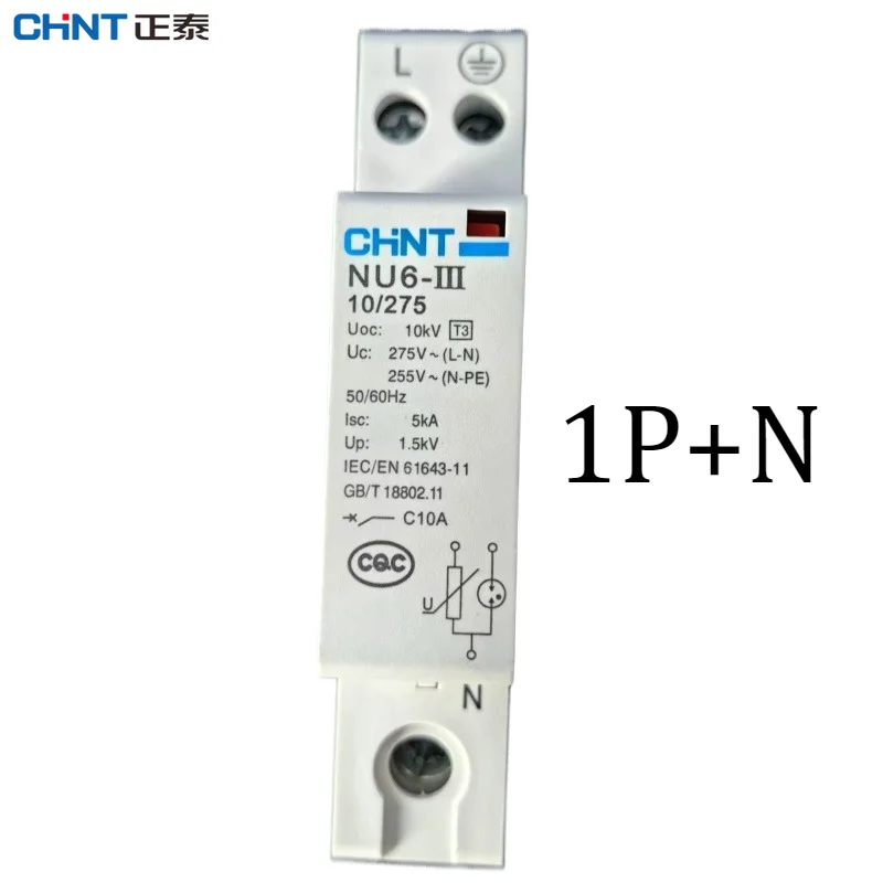 CHNT CHINT NU6-III 1P+N 2P Surge Protective Device 10kV 275V 320V 385V Arrester Protect Electric System Surge Protector