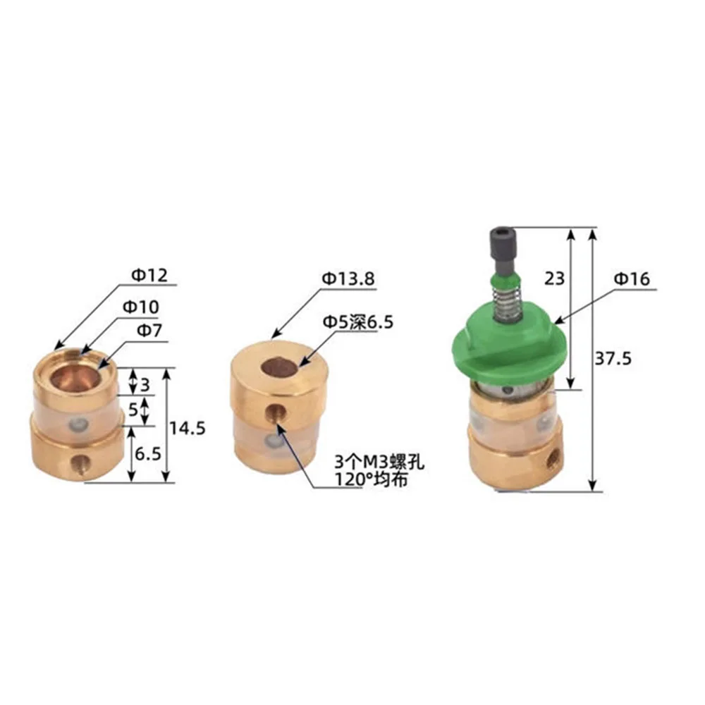 JUKI Nozzle 502 Connector 14.5mm 25mm 17.5mm 30mm 505 Copper Holder With Anti-rotation SMT Nozzle Holder Motor connection