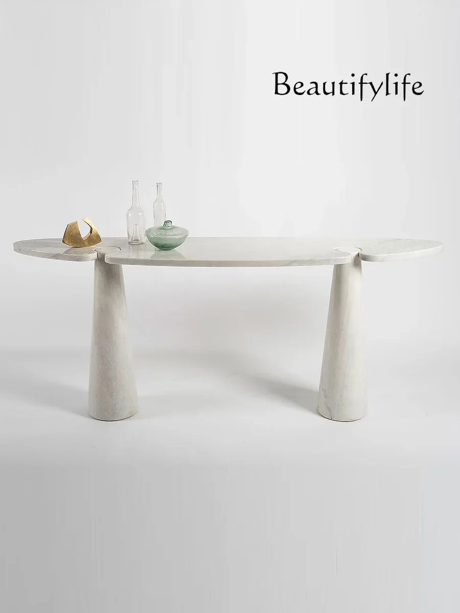 

Modern light luxury marble entrance table, foyer end view table, special-shaped wall narrow table decorative table