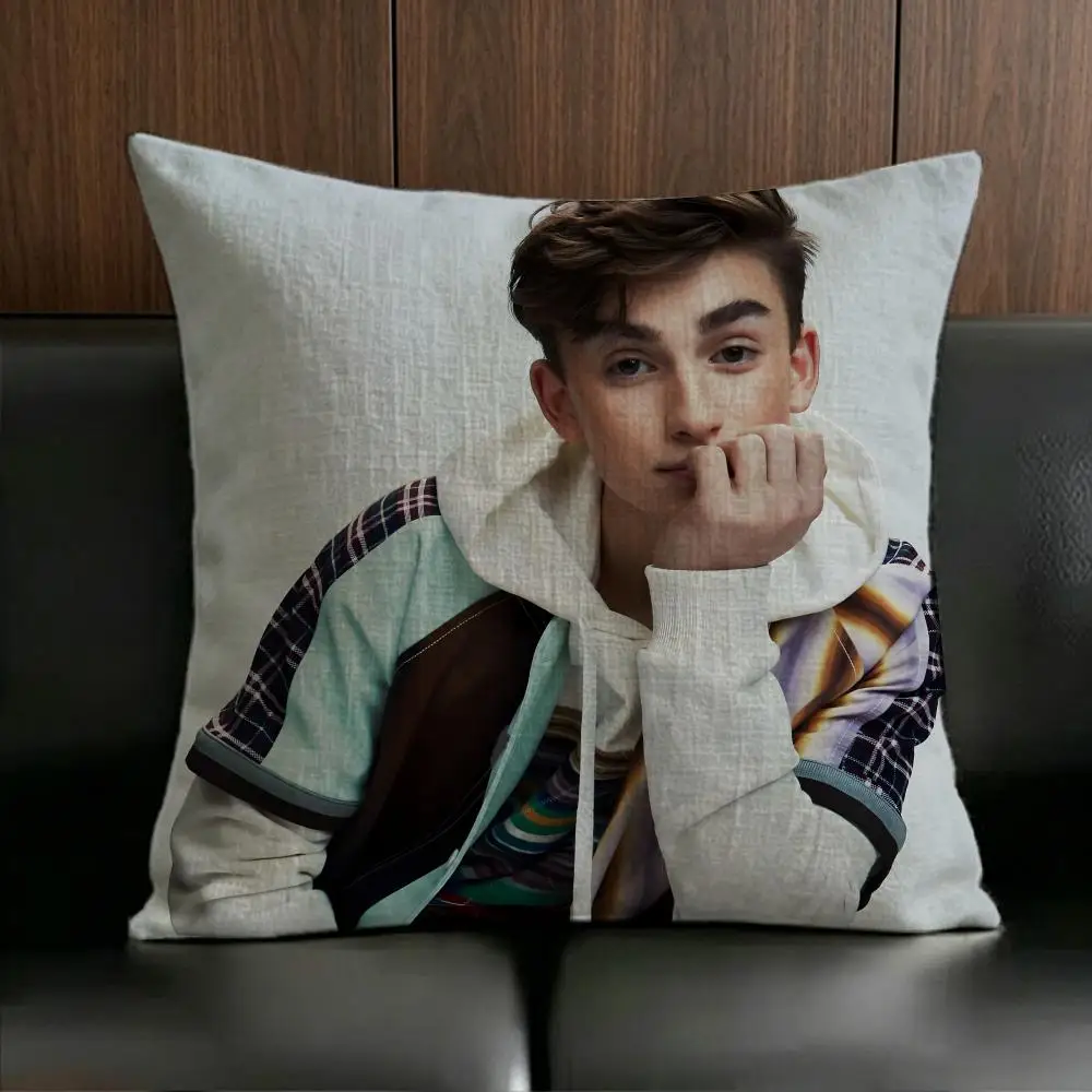 Teen Singer Johnny Orlando Cushion Cover Anti-dustmite Pillowcase Invisible zipper silky short plush Sofa cushion cover