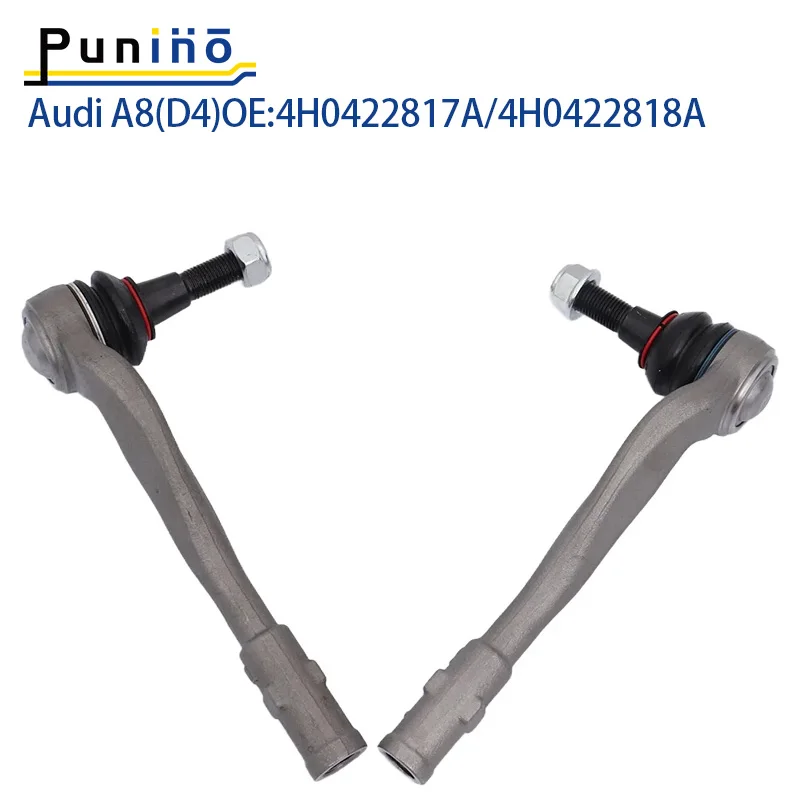 Punino Pair Front Axle Outer Steering Tie Rod Ends Ball Joint For Audi A8 D4 4H2 4H8 4HC 4HL 2009-2018