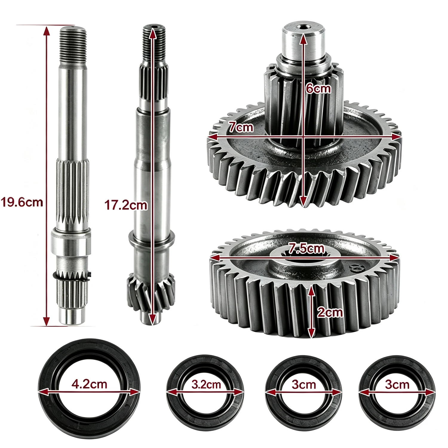 GY6 125 150 Four Tooth Gearbox Tail Tooth Wheel Axle Input Gear Clutch Gearbox Shaft Bearing for Scooter Accessories