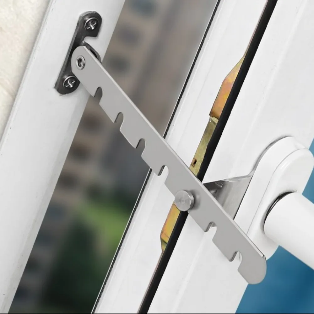 1pc Ventilation Window Opening Limit Size Wind Brace Inside Opening Multigear Child Safety Lock Steel Security Window Lock Wind