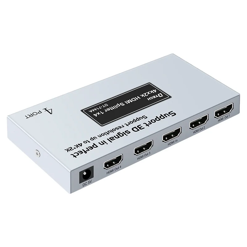 Dtech High Quality Over Cat5e/6e Speed 4K 1 in 4 Out HDMI Splitter 1x4 for Computer