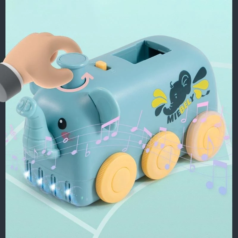 Y4QA 1et Train Toy Cartoon Toy Car với các khối xếp chồng để phát triển não