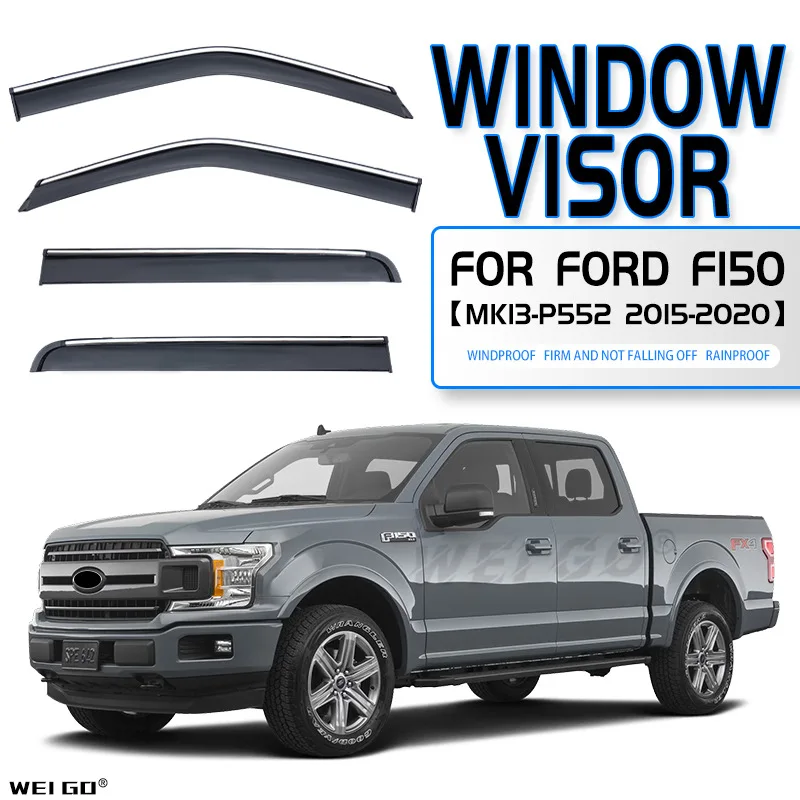 

Для FORD F150 2014-2022+ Дефлекторы окон, навесы-тенты, защита от дождя и солнца для боковых окон, автоаксессуары