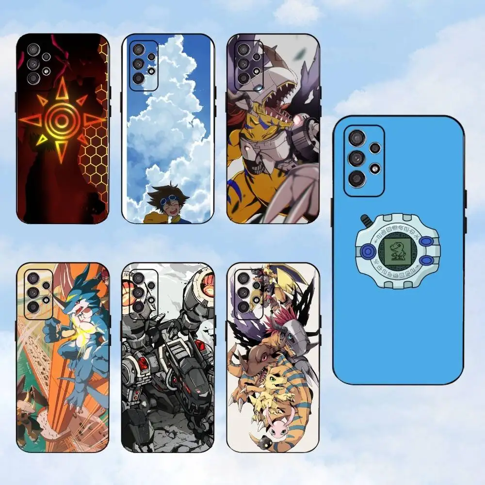 

D-Digimon Cartoon Phone Case For Samsung S25,S24,S23,S22,S21,S20,S10,Ultra,Plus,Lite,FE,Soft Silicone Black Cover