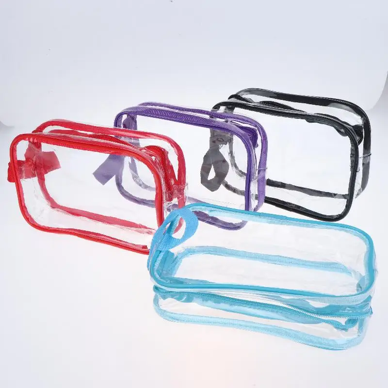 Waterproof Transparent PVC Travel Toiletry Bag Large Capacity Zipper Organizer for Family Travel Bathroom Use