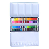 36/48 Color Solid Color Gouache Paint Beginner Watercolor Paint Set Black Iron Box Children's Sketch Comic Pearlescent Color