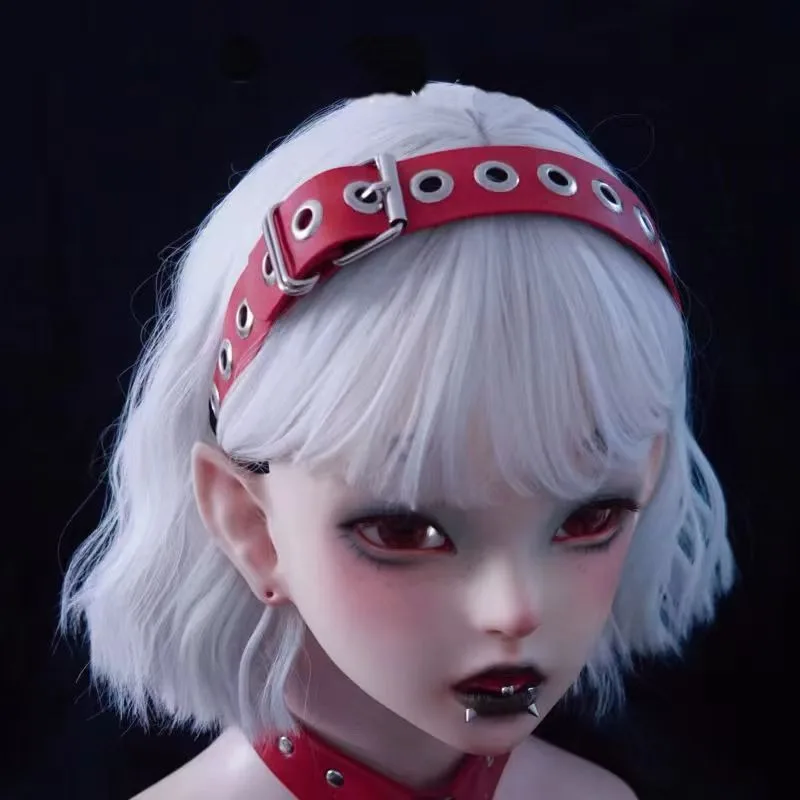 

2000 Y2K Leather design headband Japanese subculture rock punk style hair accessories hair band women's Harajuku Goth headpiece