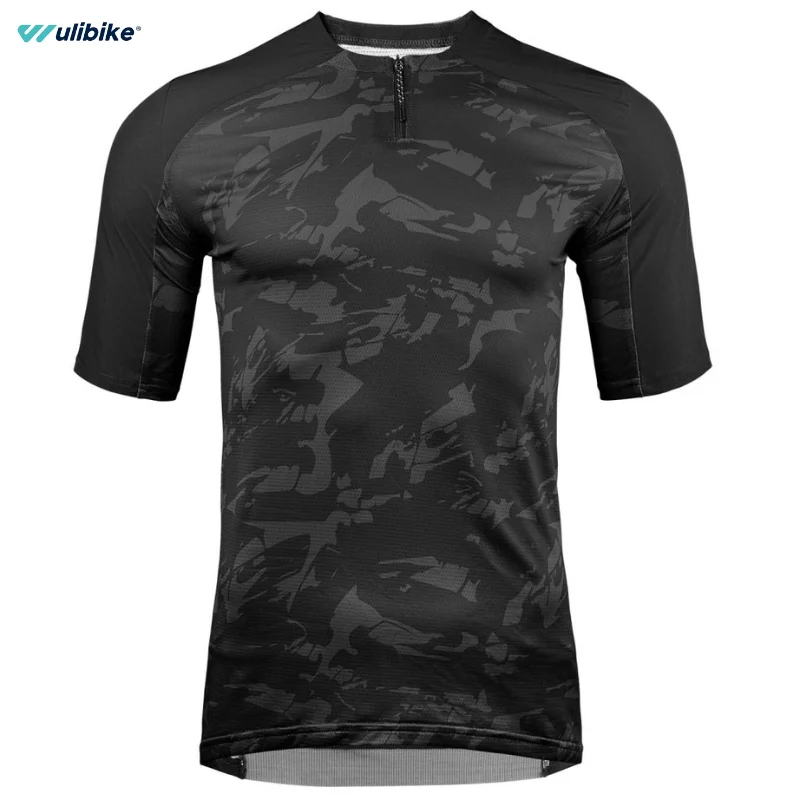 

Wulibike Men's Camouflage Short Sleeve Cycling Jersey Road Breathable and Quick Drying Dirt Resistant