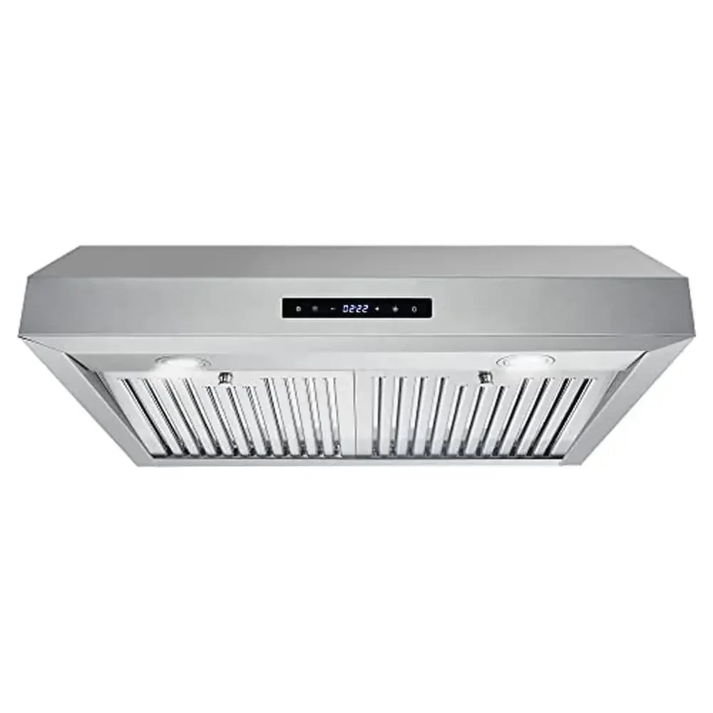 Campana extractora de acero inoxidable de 30 ", luz LED de 380 CFM, filtro permanente, ventilación de gabinete de cocina con conductos, nivel de ruido de bajo consumo de 45 dB