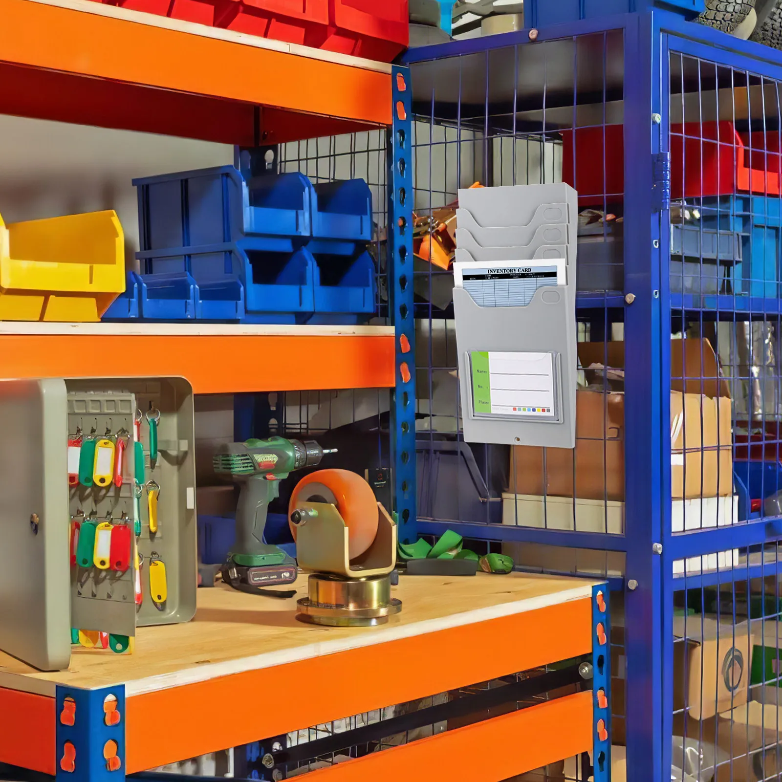 Material Cards Organizer Wall Rack Premium Material Long-Lasting Time Card Holder Factory Warehouse Supplies Attendance Cards