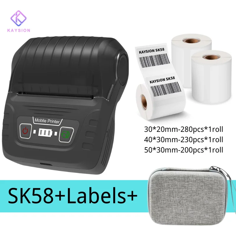 Kaysion mini impressora térmica portátil de etiquetas para impressora adesiva móvel adesivo sem fio bluetooth tag preço etiqueta fabricante