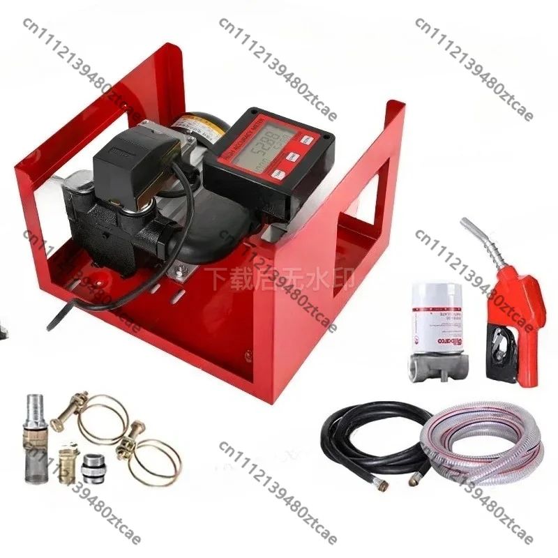 High Flow Diesel Self-priming Pump 12V/24V/220V Electric Fuel Transfer Pump Portable Metering Refueling Pump