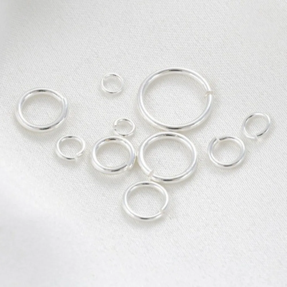 

Copper Clad Silver Opening Ring Manual Single Ring Connecting Ring DIY Bracelet Earrings Jewelry Accessories Material