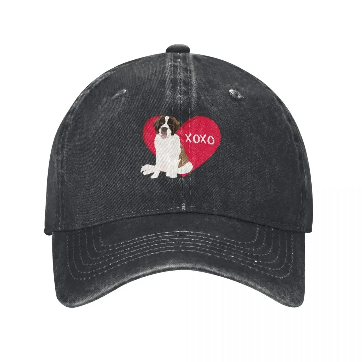 Valentines Day Saint Bernard Love Xoxo Baseball Cap Sunhat Beach Outing Women's 2025 Men's