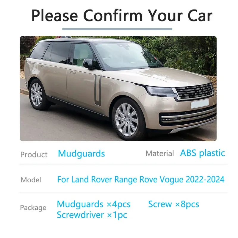 Pour Land Rover Range Rover Vogue L460 2022 2023 2024 – Nouveaux Garde-boue Avant et Arrière Améliorés – Protection de Roues et Ailes – Accessoires de Carrosserie
