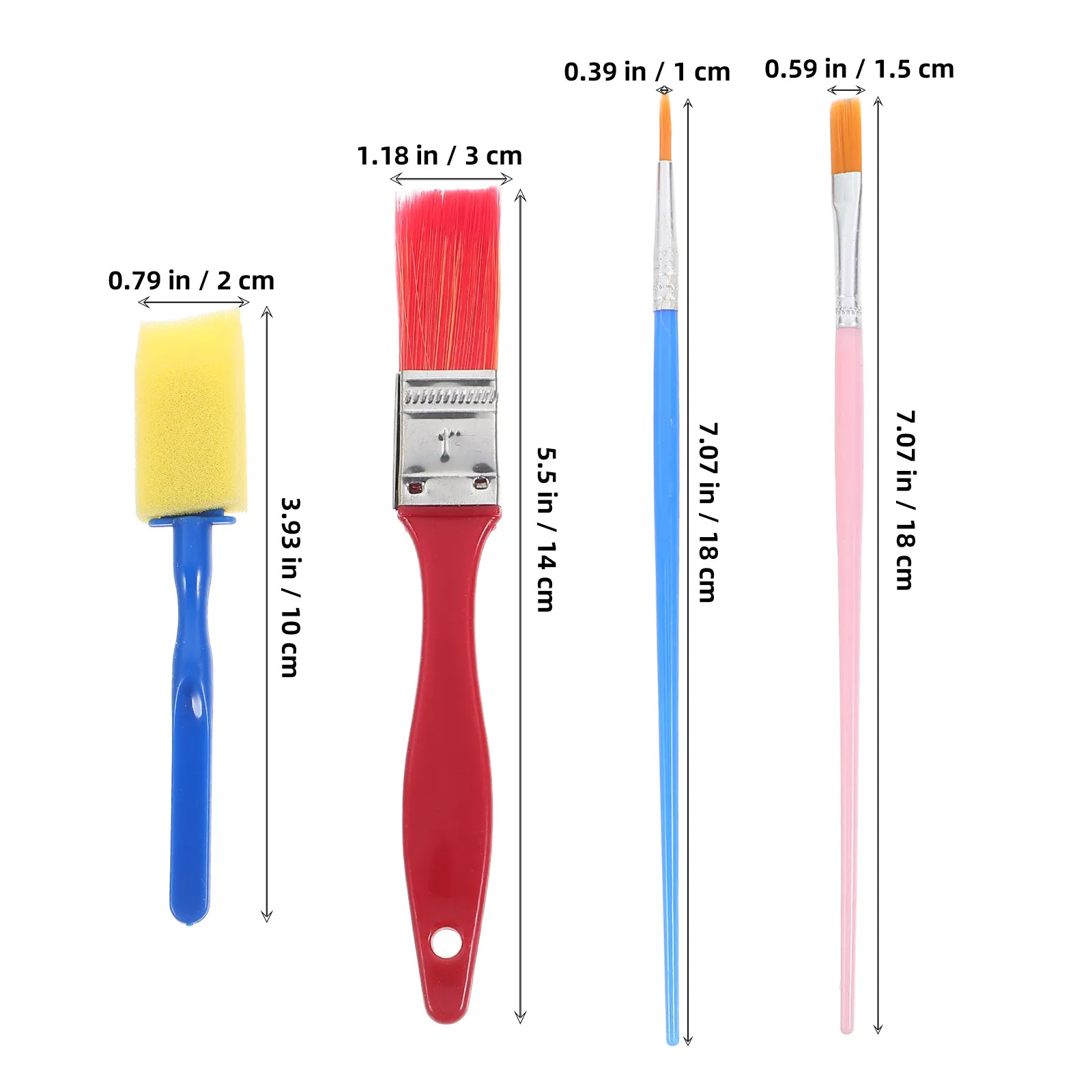 15Pcs Oil Painting Brush Set High Durability Nylon Bristle Comfort Grip Multi-Function Painting Tool for Acrylic Watercolor