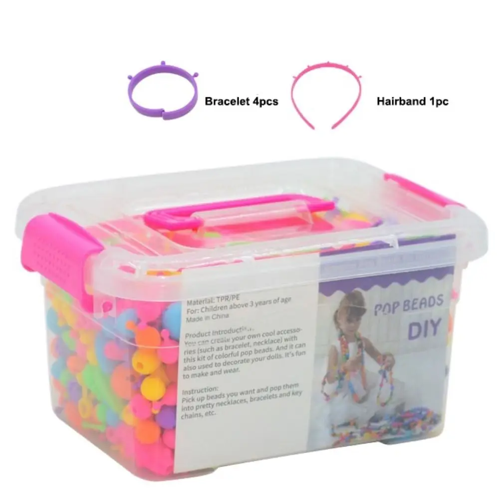 

Набор для создания украшений своими руками: 200 шт. крупных бусин Pop Beads, набор для изготовления браслетов «Принцесса», разноцветные бусины без шнура, DIY Pop Bead