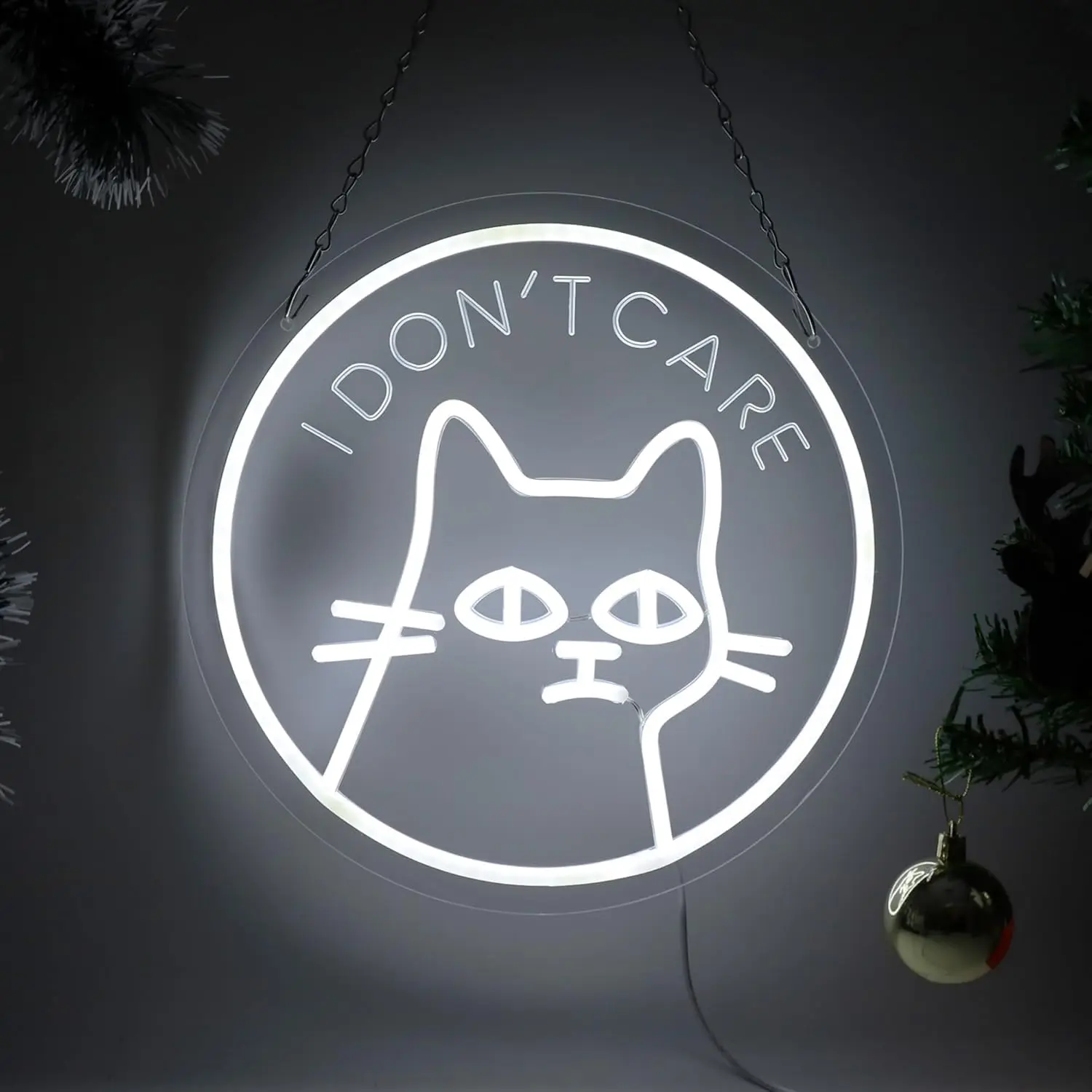 

Неоновая вывеска «Я не забота» с изображением кота, неоновая вывеска, настенный декор, подарок для офиса, спальни, игровой комнаты, человеческая пещера, юмора, вечеринки, декор 12,8*12,8 дюйма