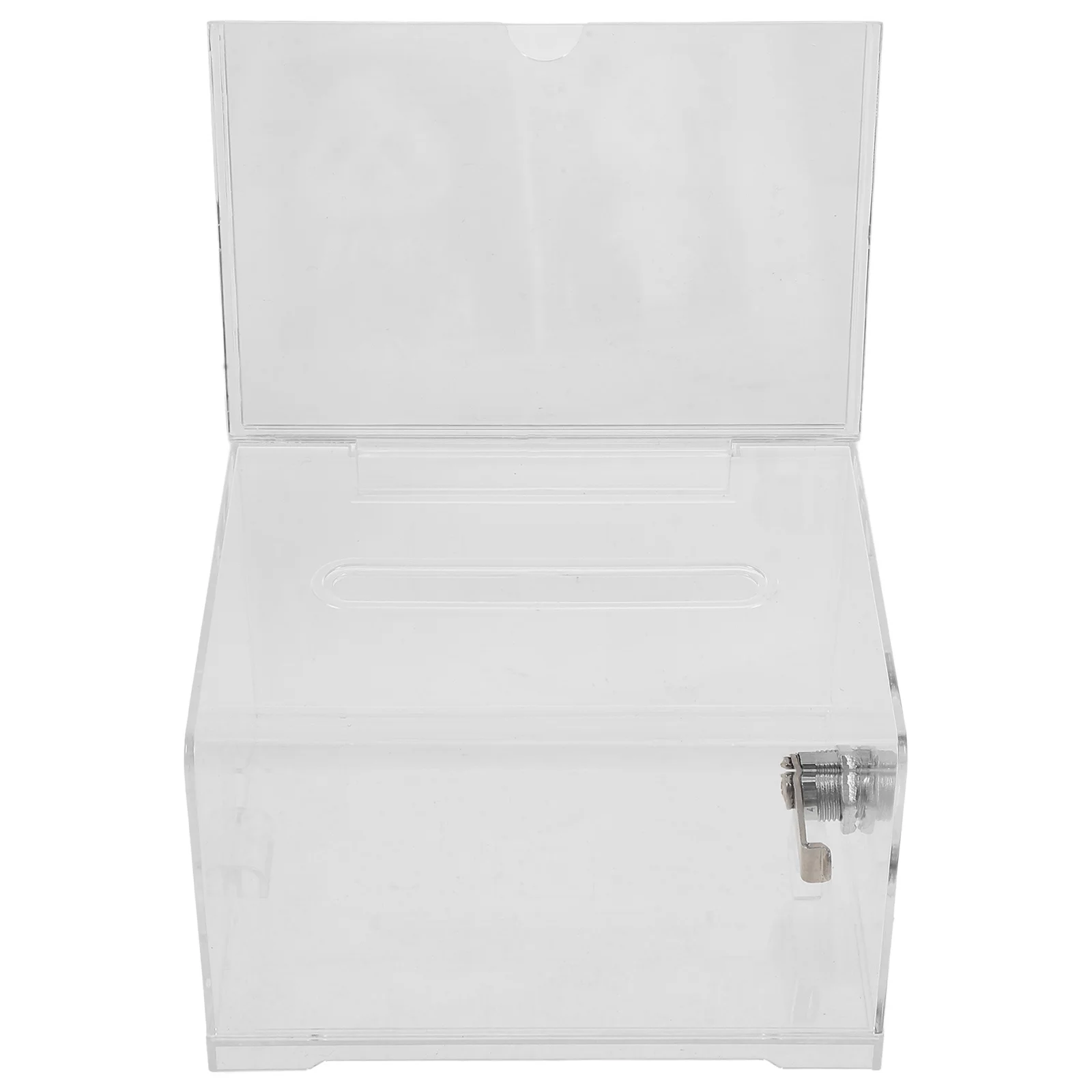 

1Set Acrylic Clear Donation Box with Lock for Fundraising Suggestion Ballot Complaint Collection Public Voting Storage
