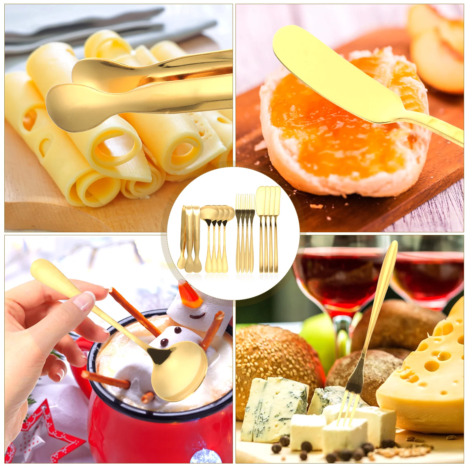 

1 set Spreader Knives Set Stainless Steel Butter Spreader Kitchen Essentials Baking Tool Dessert Fork Portable Knives Coffee