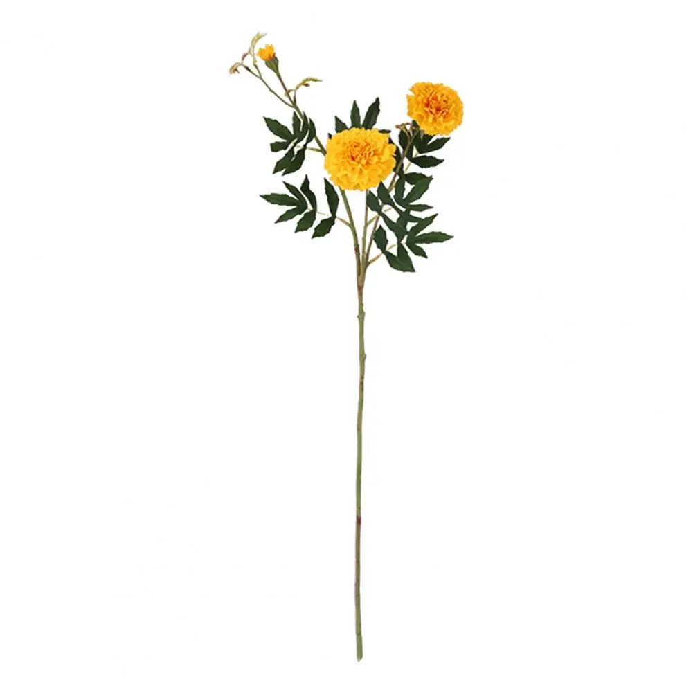 

Office Desk Artificial Flowers Artificial Marigold Silk Flowers with Leaves Uv Resistant Faux Blooms for Indoor Outdoor Garden