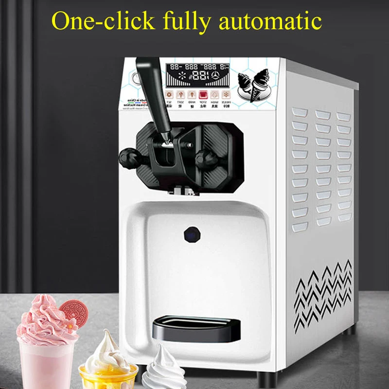 Mini máquina para hacer helados de fideos espagueti italianos de diferentes formas de un solo cabezal de escritorio, equipo para mezclar Pasta blanda de helado de 1100W