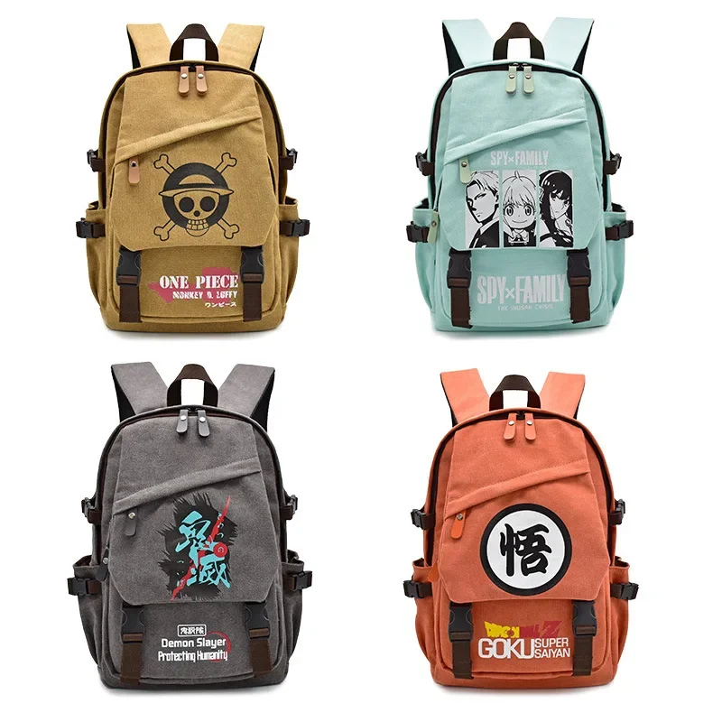 Rucksack, One Piece Student Bag, Anime Peripherals for Men and Women, Chainsaw Man, Naruto Demon Slayer Backpack, Birthday Gift