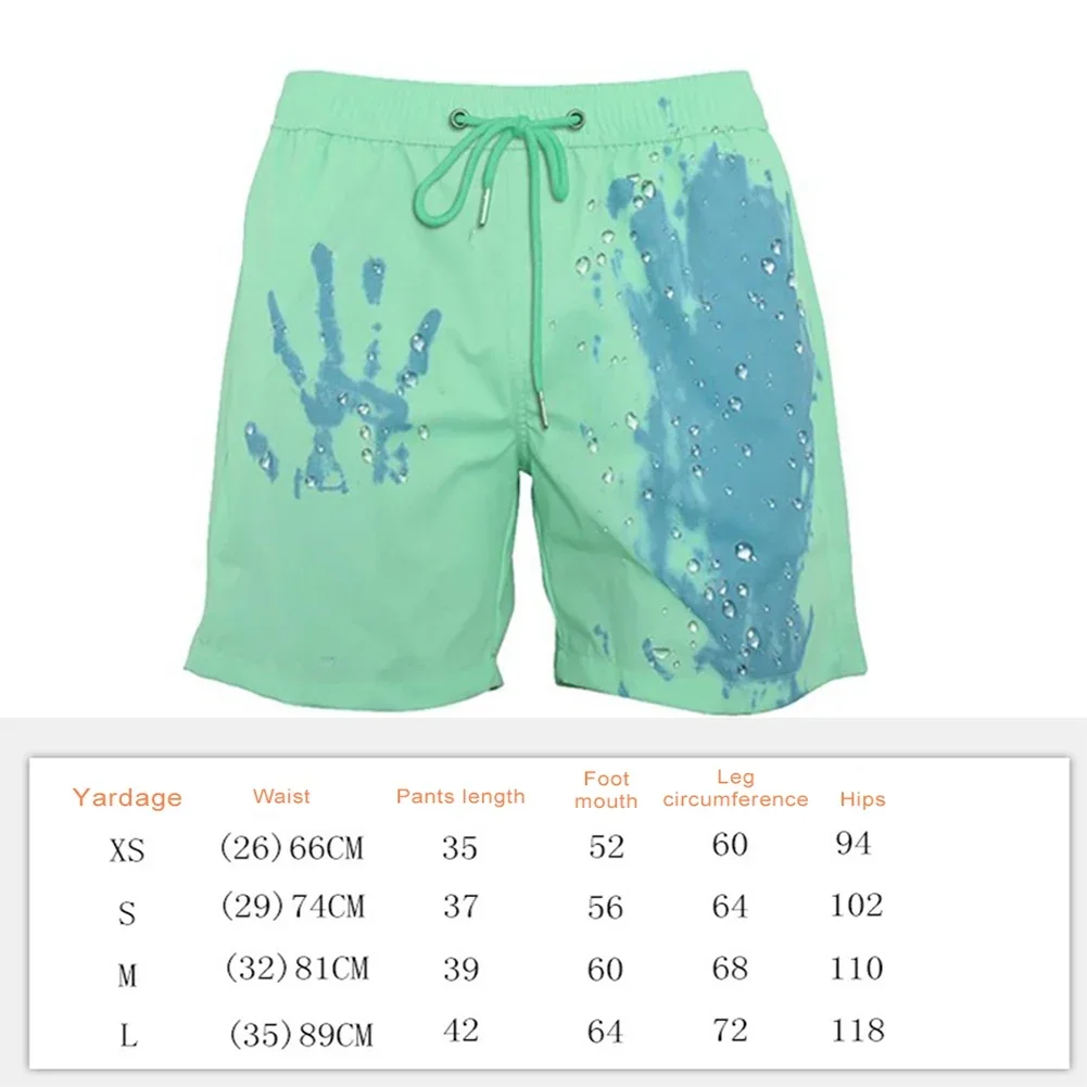 Calção de praia masculina colorida, calção de banho, maiô, banho seco rápido curto, calça fria de gelo, verão