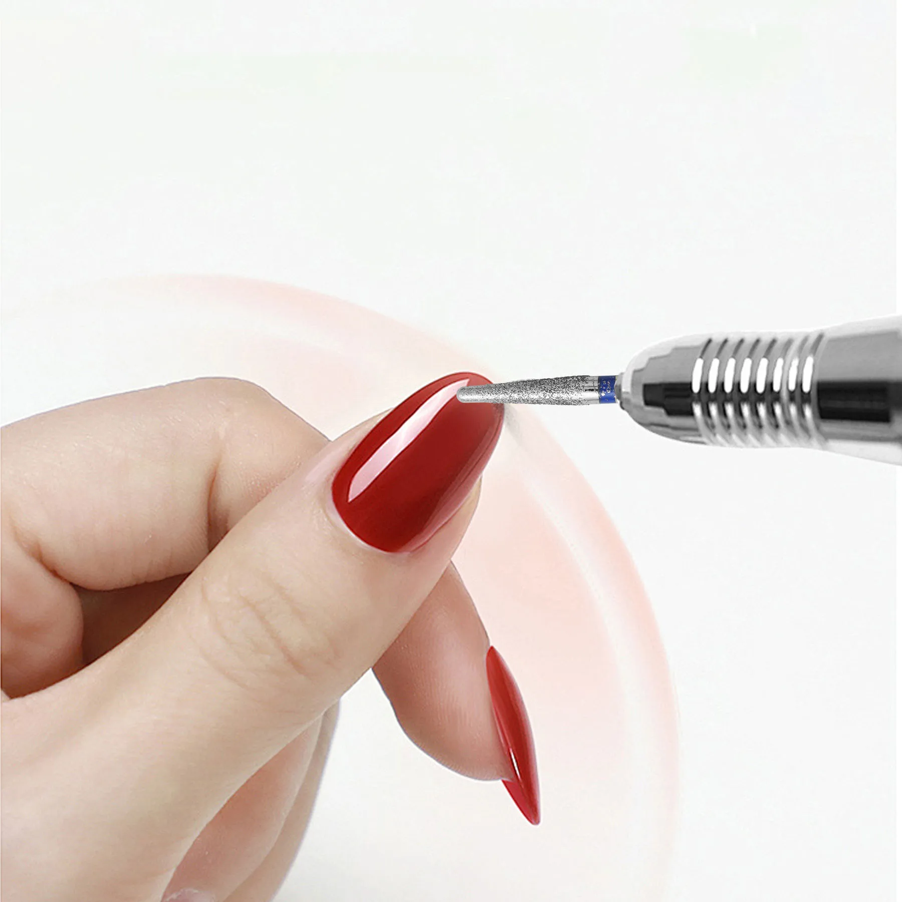 10 قطعة أظافر ماسية لقمة ثقب مجموعة الروتاري الكهربائية مسمار آلة الحفر قاطعة المطحنة مانيكير باديكير تلميع ملف الأظافر القوي #3