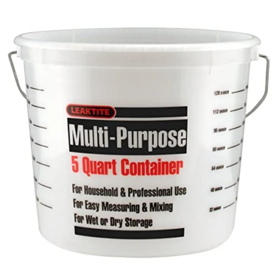 

35054 L50CLR 5 Qt Clear Measure Plastic Pail w/Metal Ring