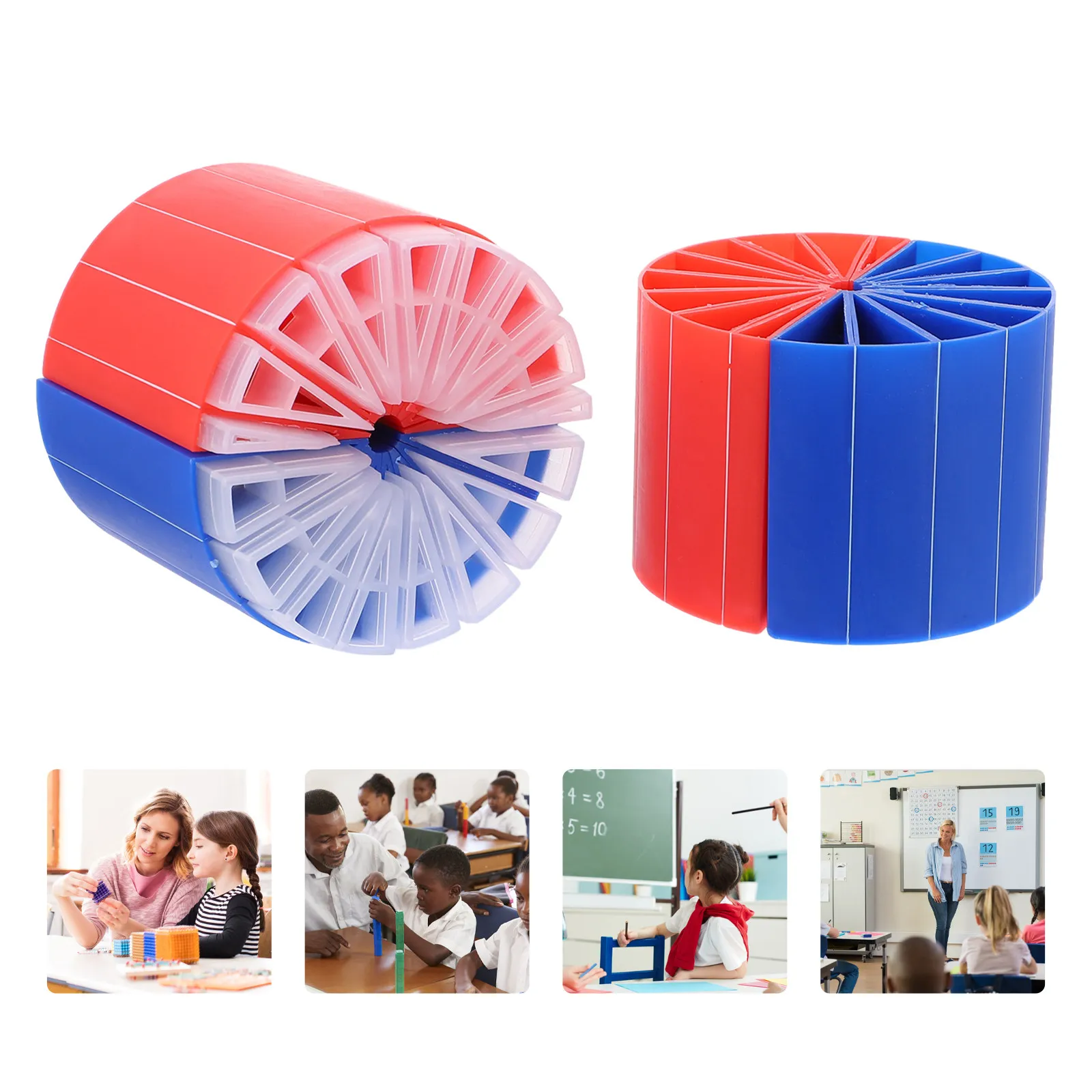 1Set Cylinder Teaching Aids Plastic Math Education Tool for Volume and Surface Area Calculation Hands-on Learning Stem Classroom
