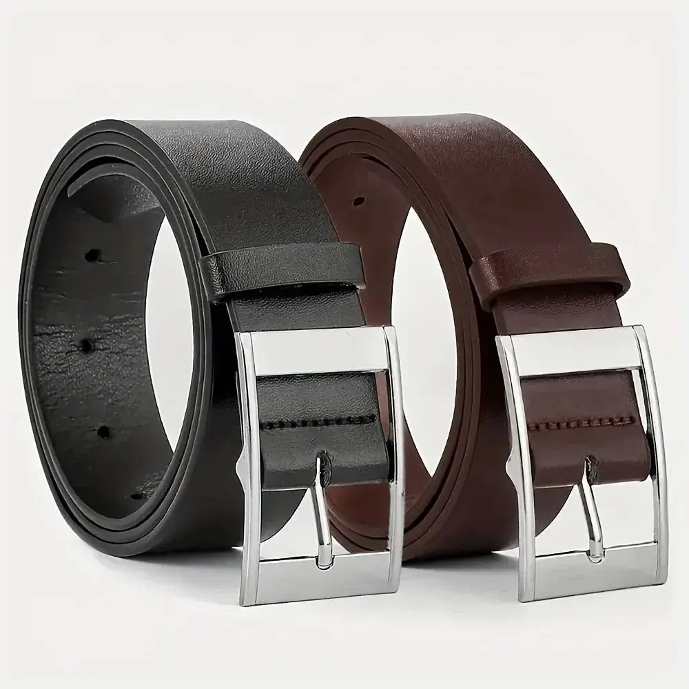 

Business Luxury PU Leather Belt Casual Famous Brand Designer Metal Pin Buckle Waistband Versatile Jeans Men Belt