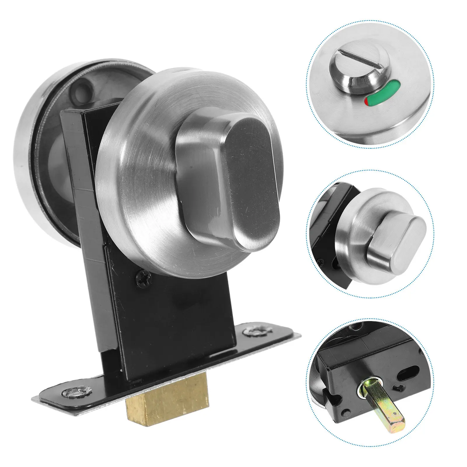 

Stainless Steel Bathroom Indicator Lock For Restroom Partitions Durable Occupied Vacant Latch Commercial Toilet Stall Privacy