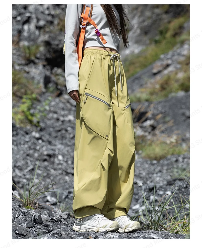 Herbstliche Koreanische Patchwork-Hose, Wind- und Wasserdicht, für Outdoor-Wanderungen und Freizeit, für Damen und Herren, Gerade Geschnittene Weite Sport-Hose – Detail 19