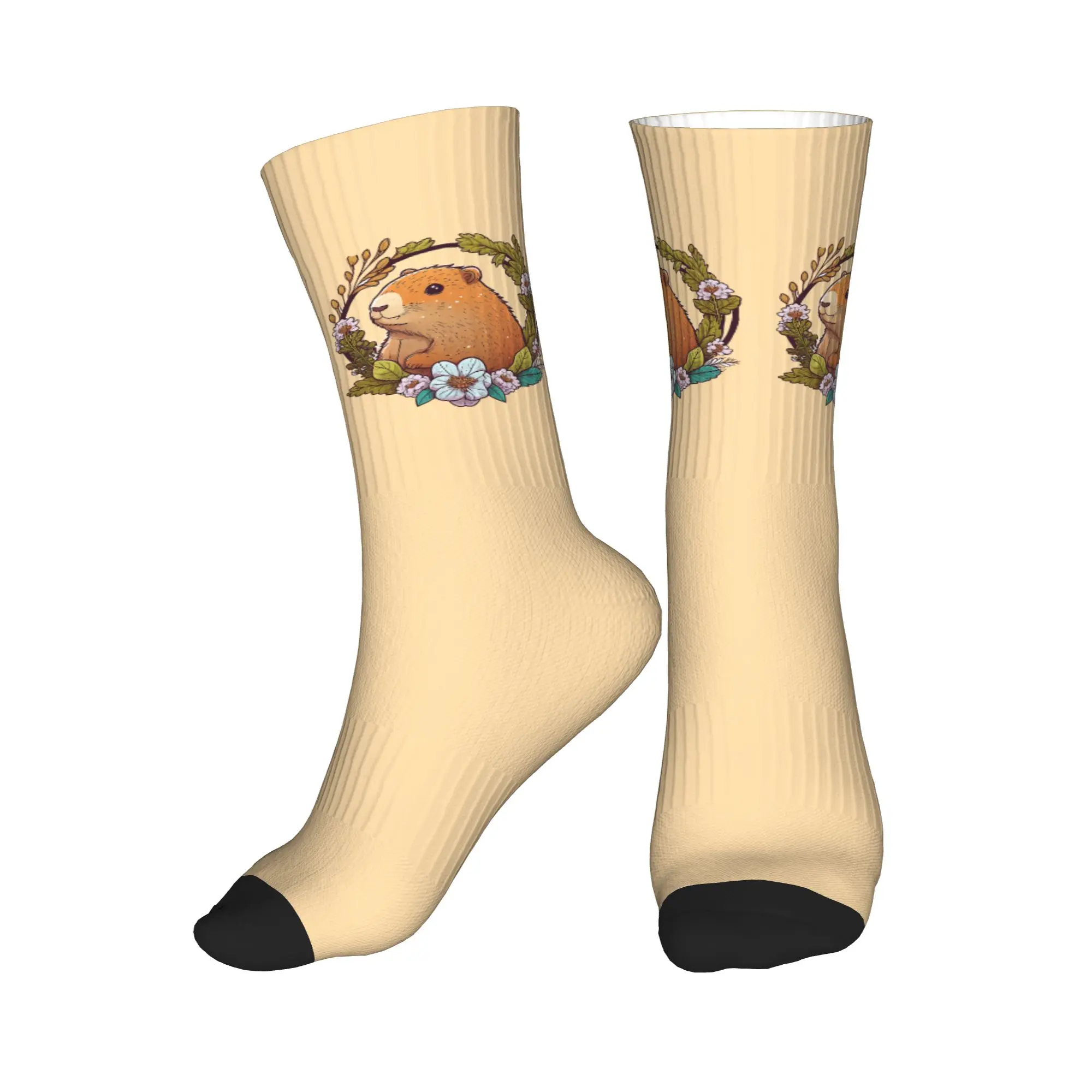 

Милые носки с изображением животных, гигантских капибар, мужские и женские теплые модные носки-кроссоверы