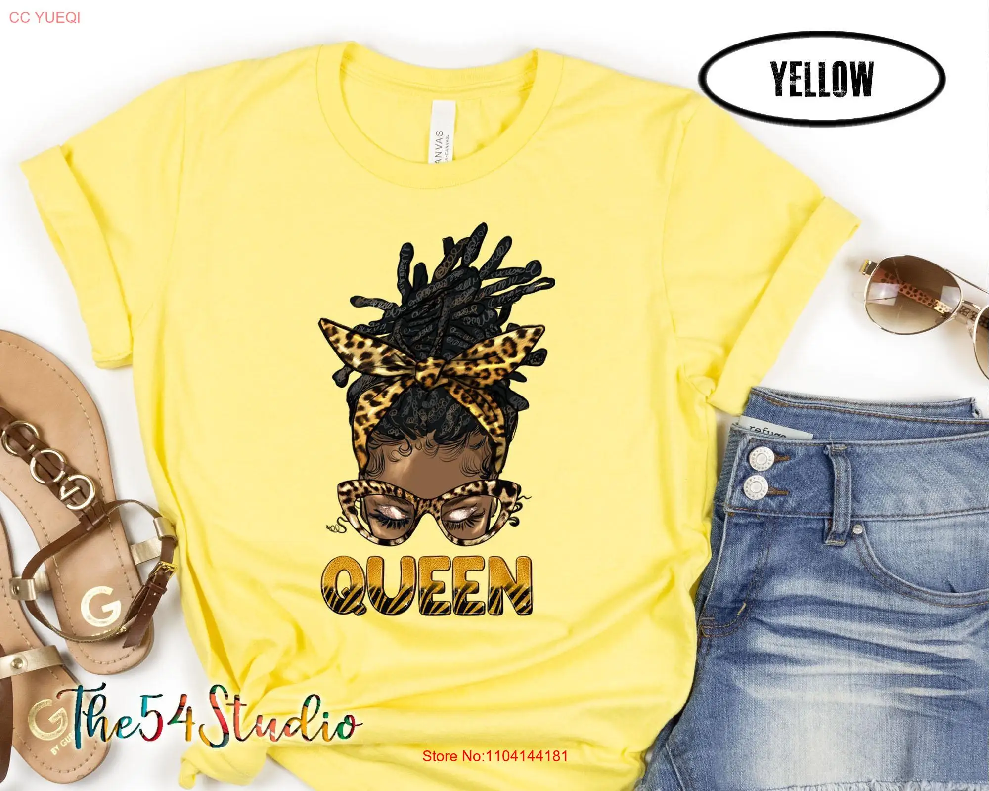 T shirts for Afro locs and glasses Queen long or short sleeves