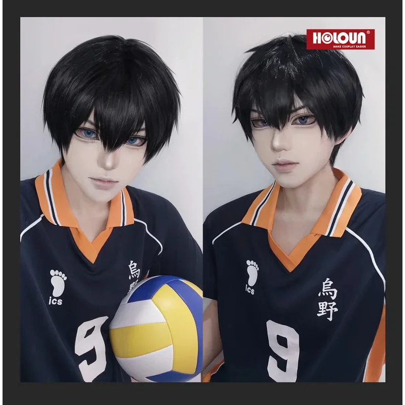 

Sky06 HOLOUN Haiky Anime Kageyama Tobio Cosplay Costume Wig Jerseys NO.9 KARASUNO High School Vollyball Uniform Top Short66liU&