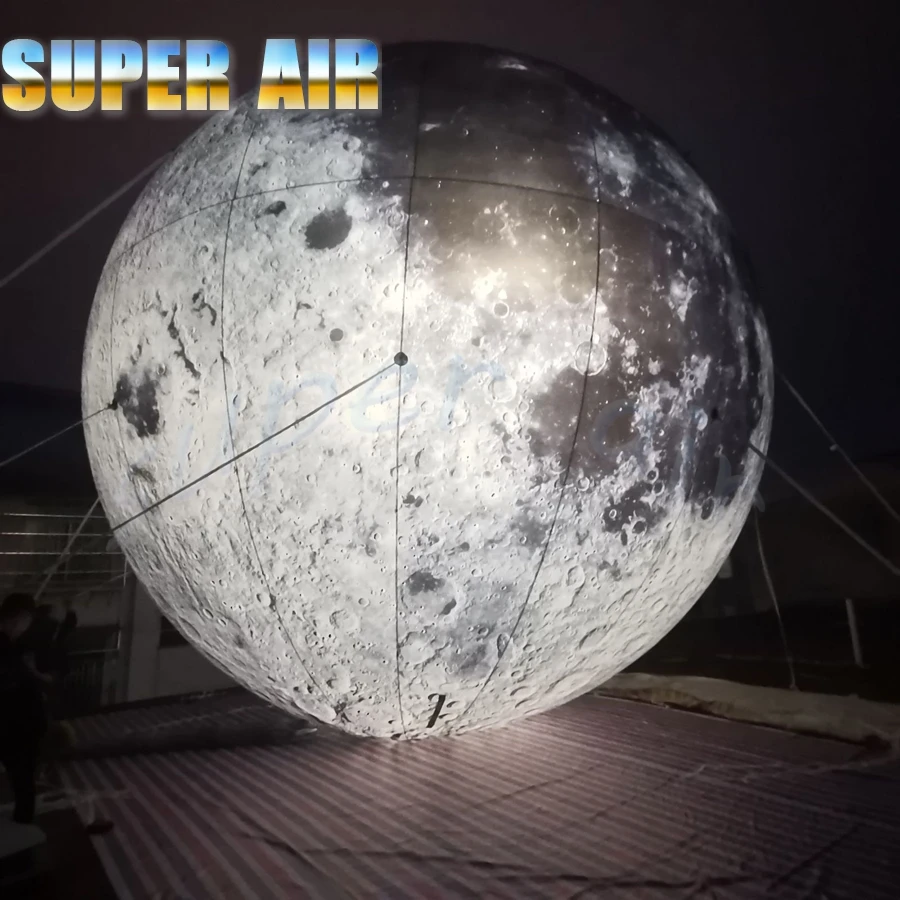 Giant Lighting Inflatable Planet Balloon inflatable moon model for Decoration